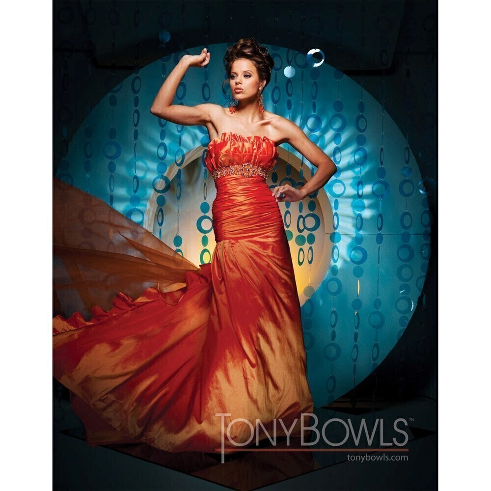 Tony Bowls Taffeta Fit & Flare Dress with Ruffle 111726